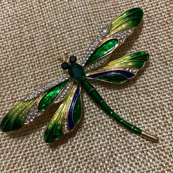 Jewelry - Dragonfly Brooch Pin Green New